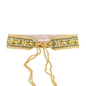 Loveshackfancy Wide Embroidered Lemona Tawny Belt